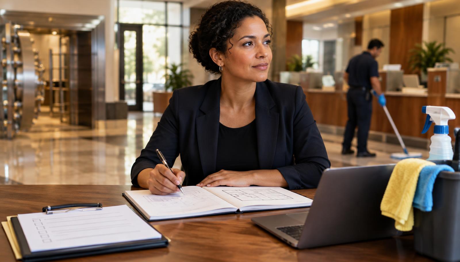 How to Get Bank Cleaning Contracts: Build a Clear Scope, Bid, and Operations Plan showing start with a focused bank prospect