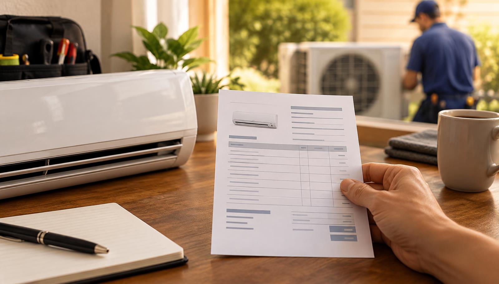 Air Conditioner Receipt Template: What to Include showing receipt, invoice, and estimate serve different purposes