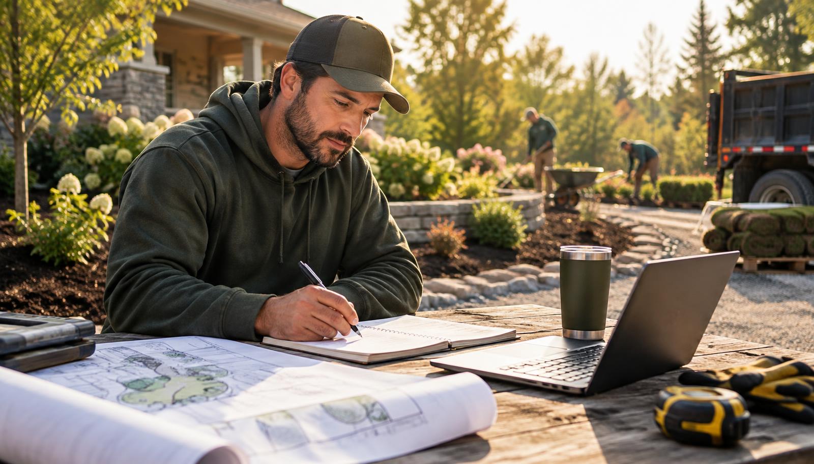 LMN Landscape: Set Up Estimating, Scheduling, and Job Costing showing start with the work your business actually performs